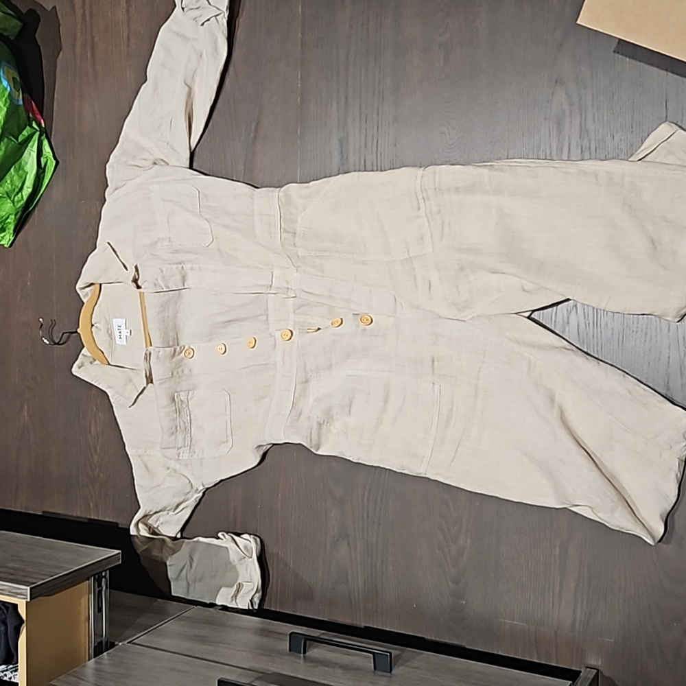 Linen long sleeve jumpsuit